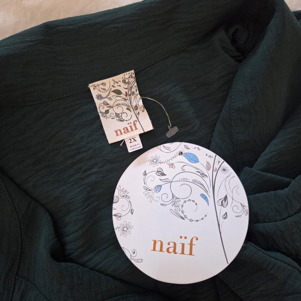 Naif Green Belted Dress Size 2X - Picture 8 of 9